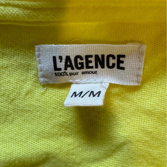 L’Agence Becca V Neck Tee in Buttercup Yellow Sz M - Picture 7 of 9